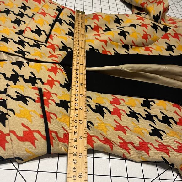 NWOT Vintage Anglo 3/4 Tuxedo Blazer Houndstooth Sz S-M - Picture 7 of 9